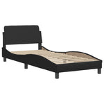 ZNTS Bed Frame with LED without Mattress Black 90x190 cm Single 3213899