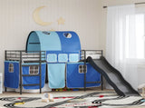 Kids'Loft Bed Frame Black and Blue 100 x 190 cm Metal 42020840