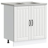 Sink Base Cabinet Lucca 2 pcs White Engineered Wood 3315011