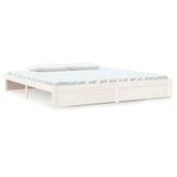 Bed Frame without Mattress White Solid Wood 200x200 cm 814970