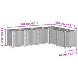 Garden Planter Brown 160x120x53 cm PP 367865