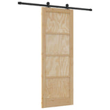 Sliding Door Set Manual Natural and black 78 x 211 cm 3333332