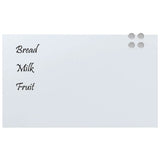 Wall-mounted Magnetic Board White 100x60 cm Tempered Glass 4008639