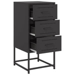 ZNTS Bedside Cabinets 2 pcs Black 36x39x78 cm Steel 846579