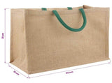 Jute Handbags 10 pcs Natural and Green 42 x 33 x 19 cm 42012287