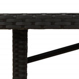 Garden Table with Acacia Wood Top Black 190x80x75 cm Poly Rattan 365600