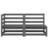 2 Piece Garden Lounge Set Grey Solid Pinewood 805692