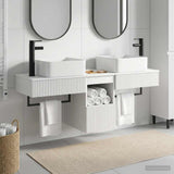 Bathroom Furniture Set 3 pcs High Gloss White Engineered Wood 3405601