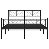 Metal Bed Frame without Mattress with Footboard Black 135x190cm 372196