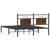 Bed Frame without Mattress Smoked Oak 137x190 cm Engineered Wood 4106742