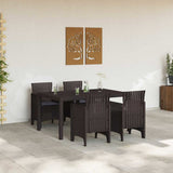 Garden Dining Set 5 pcs Brown Polt rattan 3378700