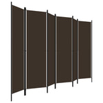 ZNTS 6-Panel Room Divider Brown 300x180 cm 320728