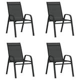 5 Piece Garden Dining Set Black 3095979