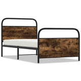 Bed Frame Without Mattress 100x190 cm Smoked Oak Engineered Wood 4100221