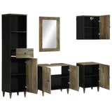 5 Piece Bathroom Furniture Set Solid Wood Mango 3310021