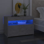 Bedside Cabinet & LED Lights 2 pcs Concrete Grey 60x35x40 cm 3082783