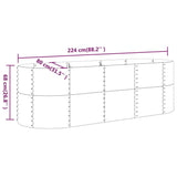 Garden Raised Bed Galvanised Steel 224x80x68 cm Green 318953