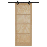 Sliding Door ORKDAL Natural 86 x 211 cm Solid Pine Wood 3445547