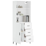 Highboard White 69.5x34x180 cm Engineered Wood 3189461