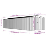 Garden Shed Anthracite 257x990x181 cm Galvanised steel 47038