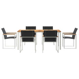 Garden Dining Set 7 pcs Solid Acacia Wood and Stainless Steel 3334818