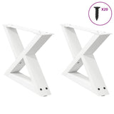 Coffee Table Legs 2 pcs White 60x cm Steel 4012689