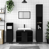 Bathroom Cabinet Black 80x33x60 cm Engineered Wood 831629