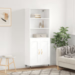 Highboard White 69.5x34x180 cm Engineered Wood 3189933