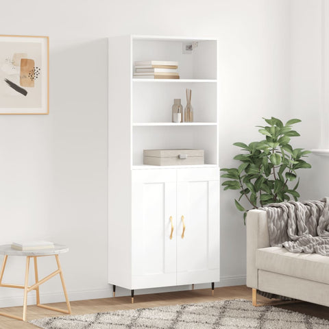 Highboard White 69.5x34x180 cm Engineered Wood 3189933