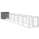 Dog House with Run Anthracite 110x813x110 cm Galvanised Steel 3189081