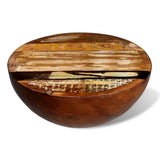 ZNTS Coffee Table Bowl-shaped with Steel Base Solid Reclaimed Wood 241648