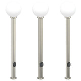 Bollard Lights with Outlet 3 pcs 120 cm Stainless Steel IP44 4006106