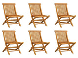 Garden Chair Set of 6 Teak Wood 3065527