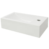 Basin with Faucet Hole Rectangular Ceramic White 46x25.5x12 cm 142343