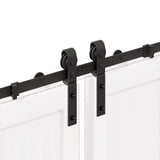Sliding Door Hardware Kit 400 cm Steel Black 3295804