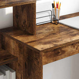 Desk with Shelf Smoked Oak 100 x 40 x 90 cm Engineered Wood 869318