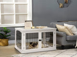 Dog Crate Furniture, Puppy Crate End Table, Pet Kennel House with 2 Doors for Medium and Small Dogs, T3398P349618