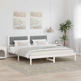 Bed Frame Light Grey 160 x 200 cm Solid Pine Wood 878178