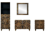 Bathroom Furniture Set with Drawer 4 pcs Brown Solid Mango Wood 3310110