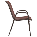 Stackable Garden Chairs 4 pcs Brown Textilene Fabric 318782