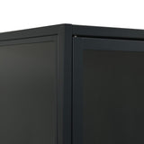 Highboard Black 80x35x135 cm Steel and Tempered Glass 335883
