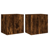 TV Wall Cabinets 2 pcs Smoked Oak 40.5x30x40 cm Engineered Wood 836905