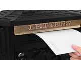 Wall Mounted Mailbox Black 40.5 x 16 x 45 cm Cast Aluminum 42023501