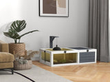 Tortoise Table with Wooden Lamp Holder, Wooden Tortoise House w/ Openable Lids, Pull-Out Trays T3398P552591
