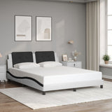 Bed Frame without Mattress "Zadar" White and Black 160x200 cm Faux Leather 3208197