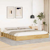 Bed Frame without Mattress 200x200 cm Solid Wood Oak 3324127