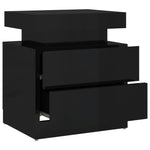 ZNTS Bedside Cabinet High Gloss Black 45x35x52 cm Engineered Wood 326856