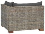 Corner Sofa with Cushions GENDT Natural Rattan Kubu Grey 42034383