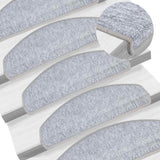 Stair Mats 20 pcs 65x24x4 cm Light Grey Half Round Large 3365792
