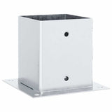 Post Bases Square 4 pcs Silver 121x121 mm Galvanised Steel 42000014